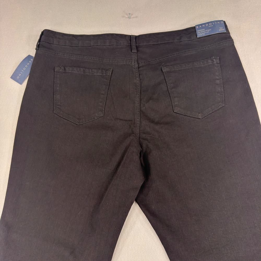Bandolino Mandie Straight Leg Jeans Saturated Black 20WS Short Flawless Stretch - Picture 6 of 12